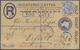 GA Goldküste: 1895. Registered Postal Stationery Envelope 'two Pence' Blue Upgraded With SG 14, 2½d Blue And Orange Tied - Gold Coast (...-1957)