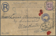 GA Goldküste: 1905. Soiled Registered Postal Stationery Envelope Two Pence Blue Upgraded With SG 50, 1d Purple And Carmi - Gold Coast (...-1957)
