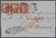 Br Malta: 1861, Vorläufer, Großbritannien 1 P. Dunkelrosa, Waagr. 3er-Streifen Auf Kabinettbrief, Sauberer Duplex - Malta