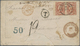 Br Guatemala: 1877. Envelope (part Missing) Addressed To France Bearing Guatemala Yvert 10, 2r Brown (pair) Tied By Guat - Guatemala