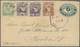 GA Guatemala - Ganzsachen: 1898. Postal Stationery Envelope 6c Blue Upgraded With Yvert 33, 2c Brown, Yvert 61, 1c On 5c - Guatemala
