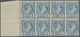 * Monaco: 1885, 5 C Blue Block Of Eight Unused, Partially With Small Gum Failure, Mi 560.- ++ - Neufs