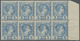 */** Monaco: 1885, 5 C Blue Block Of Eight Unused, Partially With Small Gum Failure, Mi 560.- ++ - Neufs