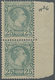 ** Monaco: 1885, 25 C. Dunkelbläulichgrün Als Postfrisches Senkrechtes Paar Vom Rechten Bogenrand, Untere Marke S - Unused Stamps
