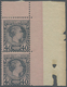 ** Monaco: 1885, 40 C Blue On Rose Vertical Corner Margin Pair, Hinge In Margin - Neufs