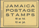 ** Jamaica: 1947, 2s. Stamp Booklet 'JAMAICA POSTAGE STAMPS' Black On Yellow Cover Containing 18 X 1d. And 12 X ½d. KGVI - Jamaica (1962-...)