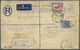 GA Kenia: 1949. Registered Air Mail Kenya/Uganda Postal Stationery Envelope 30c Blue Upgraded With Kenya SG 146, 2s Purp - Kenya (1963-...)