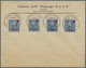 Br Kionga: 1916, Provisional Issue 1/2 C. On 100 R. - 5 C. On 100 R. Complete, Tied By Violet Cds. "KIONGA CORREOS E TEL - Kionga