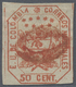 O Kolumbien: 1863, 50 C. In RED, Very Scare Varity Out Of The Sheet Of The 20 C.! Nice Copy With Full Margins, Centered  - Colombie