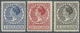 ** Niederlande: 1926 - 1927, Freimarken: Königin Wilhelmina, Kompletter Luxus-Satz Von Drei Werten, Für 2½ G Und - Lettres & Documents