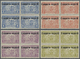 ** Kolumbien: 1932, SCADTA Airmail Issue With Overprints 'CORREO AEREO' Complete Set In Blocks/4 Incl. Registration Stam - Colombia
