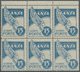 ** Kolumbien: 1950, Airmail Issue LANSA 15c. Blue Block/6 From Upper Margin With DOUBLE Perforation At Right And Additio - Colombia