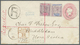 GA Leeward-Inseln: 1896. Registered Postal Stationery Envelope One Penny Pink Upgraded With SG 2, 1d Mauve And Rose And  - Leeward  Islands