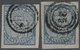 O Norwegen: 1855. Lot Of 2 Used Singles 4s Blue Coat Of Arms. - Neufs