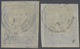 O Norwegen: 1855. Lot Of 2 Used Singles 4s Blue Coat Of Arms. - Neufs