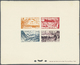 (*)/** Marokko: 1949, "SOLIDARITE 1948", Souvenir Sheet No. 1, Four Imperforate Colour Proofs In Differing Colours (numb - Morocco (1956-...)