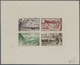 Delcampe - (*)/** Marokko: 1949, "SOLIDARITE 1948", Souvenir Sheet No. 1, Four Imperforate Colour Proofs In Differing Colours (numb - Marokko (1956-...)