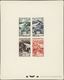 **/(*) Marokko: 1949, "SOLIDARITE 1948", Four Airmail Stamps Each As Epreuve De Luxe; In Addition Four Imperforate Colou - Morocco (1956-...)