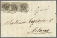 Br Österreich - Lombardei Und Venetien: 1850, 10 C. Grauschwarz, Waagerechter 3er-Streifen, Farbfrisch, Links Unt - Lombardy-Venetia