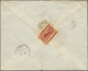 Br Österreichische Post In Der Levante: 1910. Eingeschriebener Brief ( Vertikal Gefaltet) Rückseitig Frankiert Mi - Levant Autrichien