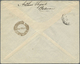 Br Rumänien: 1919. Registered Envelope Addressed To Paris Bearing Yvert 109, 25b Blue (pair) Tied By 'Biurou De C - Lettres & Documents