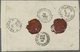 Br Russland: 1879, Double Franking Of 7 K. Grey & Rose On VERT. LAID PAPER On 1879 Registered Cover (small Faults - Unused Stamps