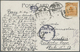 Br Russische Post In China: 1914, Junk 1 C. Single Frank (2) Tied Boxed Bilingual "PEKING 5.9.1" To Ppc To Girl I - Chine