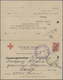 Br Russische Post In China: 1917, 3 C./3 K. On Card "TIENTSIN 11 12 17" To Russian POW Camp In Siberia W. Boxed V - China