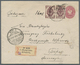 GA Russland - Ganzsachen: 1907. Registered Postal Stationery Envelope 30k Rose Upgraded With Yvert 42, 5k Lilac ( - Stamped Stationery