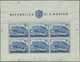 ** San Marino: 1950, 75 Jahre Weltpostverein 200 L. Blau Im Gezähnten Und UNGEZÄHNTEN Kleinbogen, Postfrisch Mit - Unused Stamps