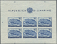 ** San Marino: 1950, 75 Jahre Weltpostverein 200 L. Blau Im Gezähnten Und UNGEZÄHNTEN Kleinbogen, Postfrisch Mit - Unused Stamps