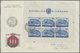 San Marino: 1951, 75 Years Of U.P.U. 300 Lire Perforated And 200 Lire Blue Imperforated Each In Sheets Of Six - Neufs