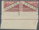 ** San Marino - Paketmarken: 1946, 20c. Carmine-red And Green, Bottom Marginal Copy Showing Variety "imperforate - Colis Postaux