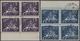 O Schweden: 1924, 50 Jahre Weltpostverein, 5 Ö. Bis 1 Kr., 13 Werte Je In 4er-Blocks, Farbfrisch, Sauber Gestemp - Unused Stamps