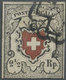 O Schweiz: 1850, 2 ½ Rappen Poste Locale, Unten Angeschnitten Und Oben Vermutlich Rapariert, Sauber Entwertet Mi - Unused Stamps