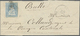 Br Schweiz: 1857, 10 P. Milchblau, Linkes Bogenrandstück Mit Berührtem, Teils Weißrandigem Schnitt Auf Brief Von - Unused Stamps
