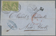 Br Schweiz: 1870, 25 Rp. Gelblichgrün, 2 Farbfrische Werte (unten Scherentrennung) Als Portogerechte Mehrfachfran - Unused Stamps