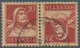 O Schweiz - Zusammendrucke: 1933 Tell 20 Rp. Karmin Im Kehrdruckpaar Auf Geriffeltem Papier, Leicht Gestempelt " - Se-Tenant