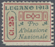 ** Schweiz - Halbamtliche Flugmarken: 1913, 25 C. Luftpost Lugano - Mendrisio, Postfrisch, Kabinett, Signiert Her - Oblitérés