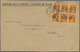 Br Schweiz - Völkerbund (SDN): 1926. 5 Rp Orange (waagerechter Sechserblock, Yvert 17), übergehend Entwertet Auf - UNO