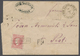 Br Serbien: 1869: Fürst Milan IV, 25 Pa. Blasskarminrosa, 2. Auflage, Gez. 9 ½, Einzelfrankatur Auf Brief, R1 "NA - Serbia