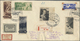 Sowjetunion: 1935, Colourfull Franked Registered Airmail-letter Bearing Mi.Nr.486,492,494,497,512,526 All Tied - Lettres & Documents