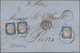 Br Spanien: 1865, 12 Cs Blau/rosa Im Breitrandig Ungezähnten Paar Dabei Rechte Marke Mit Abart: Kopfstehende Rahm - Used Stamps