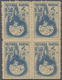 (*) Spanien - Besonderheiten: VALENCIA 1937, 0.50pts. Blue "DEFENSA PASIVA", Block Of Four, Unused, Stronger Creas - Autres & Non Classés