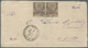 Br Türkei: 1883, Horizontal Pair 20 Para With Green French Cancellation On Letter Via CONSTANTINOPLE-GALATA To US - Lettres & Documents