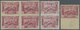 **/* Türkei: 1922, National Unification, 25pi. Carmine, Lot Of Three Varieties: Imperforate Block Of Four, Vertical - Covers & Documents