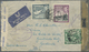 Br Zypern: 1944. Air Mail Envelope (vertical Folds) Addressed To Guatemala Bearing SG 152, ½p Green, SG 157, 4½p - Other & Unclassified