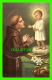 IMAGES RELIGIEUSES - SAINT ANTOINE DE PADOUE AVEC JÉSUS ENFANT  - N.B. 1949, N. G. BASEVI - - Devotion Images