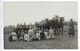 CPA Carte Photo Normandie Colonie école Filles Ferme Attelage Chevaux - Scuole