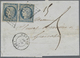 Br Frankreich: 1849/1852, CERES, Group Of Twelve Entires Bearing Frankings 20c. Black And 25c. Blue, Sh - Usati